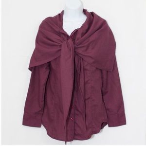 LUCY's Travelista button-down scarf shirt sz M burgundy color